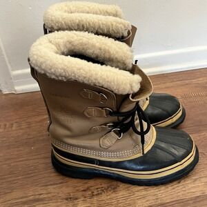 Sorel Caribou Vintage Kaufman Canada Men's Size Brown Leather Insulated Boots